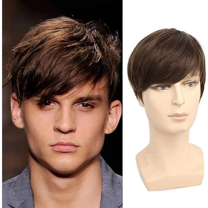 DILLARDS Men's Short Wig Full Cover Synthetic Wigs For Daily Wear Party Cosplay Light Brown - Image 3